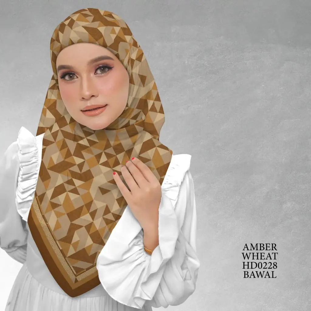 Atelier Series in Amber Wheat (HD0228) (Cotton Voile Premium, Bidang 40" (Kids), Bawal Biasa (No Awning), Tak Tambah Nama, Taknak Giftcard)