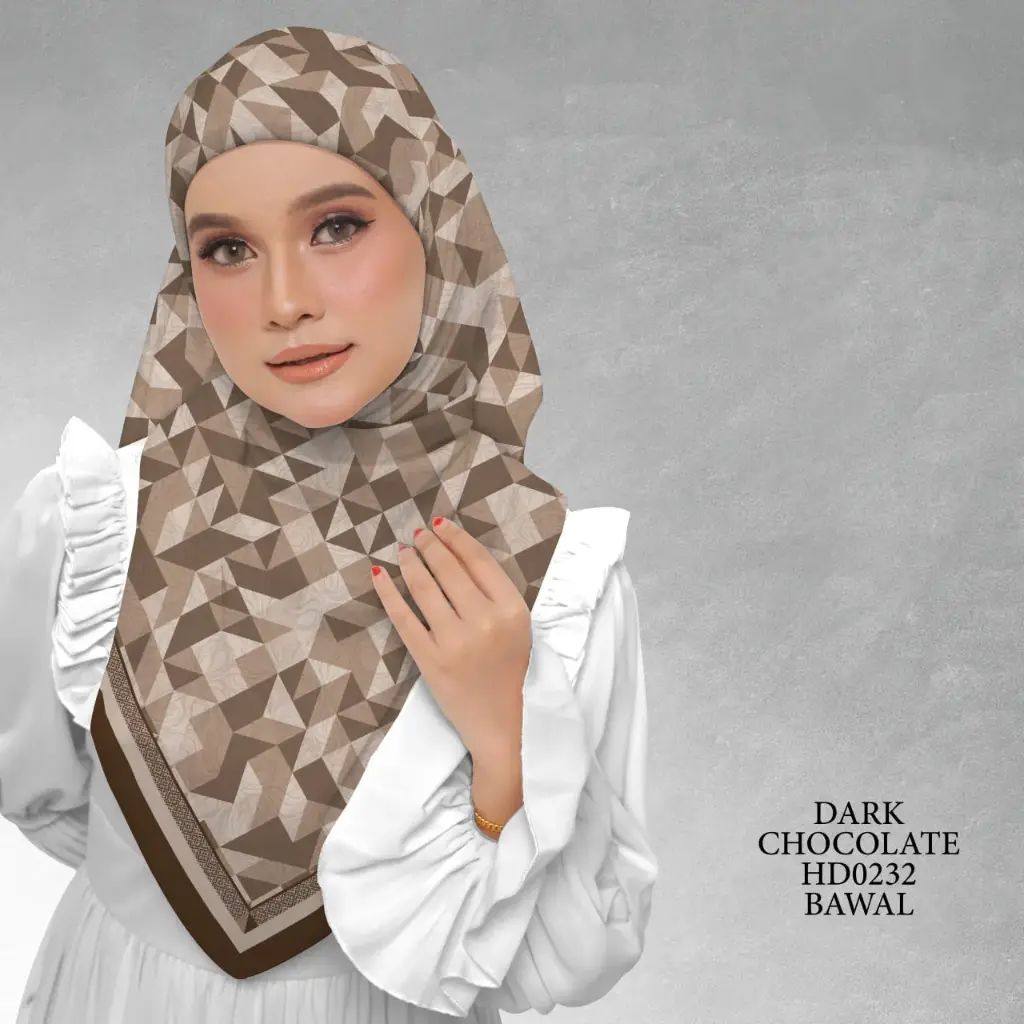 Atelier Series in Dark Chocolate (HD0232) (Cotton Voile Premium, Bidang 40" (Kids), Bawal Biasa (No Awning), Tak Tambah Nama, Taknak Giftcard)
