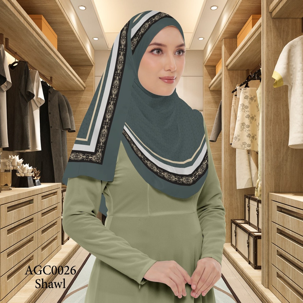 Tudung Shawl in AGC0026 (Standard 1.8m x 0.7m, Cotton Voile Premium, Tak Tambah Nama, Taknak Giftcard)
