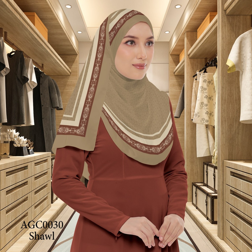 Tudung Shawl in AGC0030 (Standard 1.8m x 0.7m, Cotton Voile Premium, Tak Tambah Nama, Taknak Giftcard)