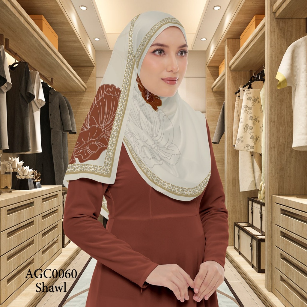 Tudung Shawl in AGC0060 (Standard 1.8m x 0.7m, Cotton Voile Premium, Tak Tambah Nama, Taknak Giftcard)