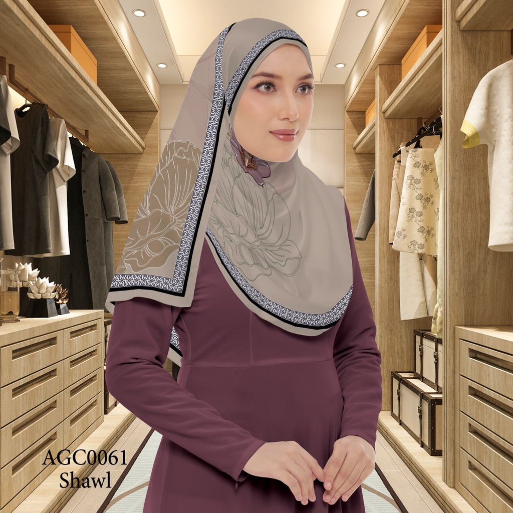 Tudung Shawl in AGC0061 (Standard 1.8m x 0.7m, Cotton Voile Premium, Tak Tambah Nama, Taknak Giftcard)