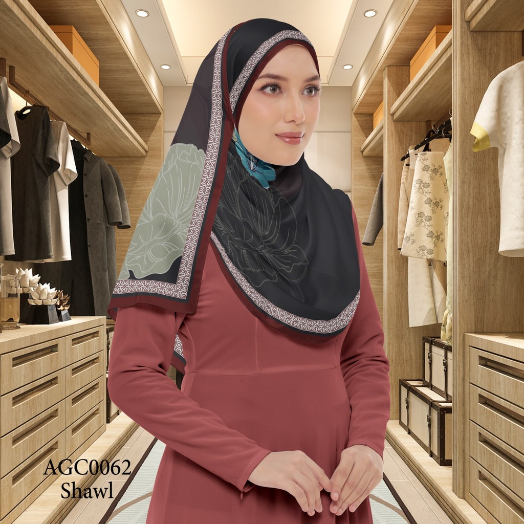 Tudung Shawl in AGC0062 (Standard 1.8m x 0.7m, Cotton Voile Premium, Tak Tambah Nama, Taknak Giftcard)