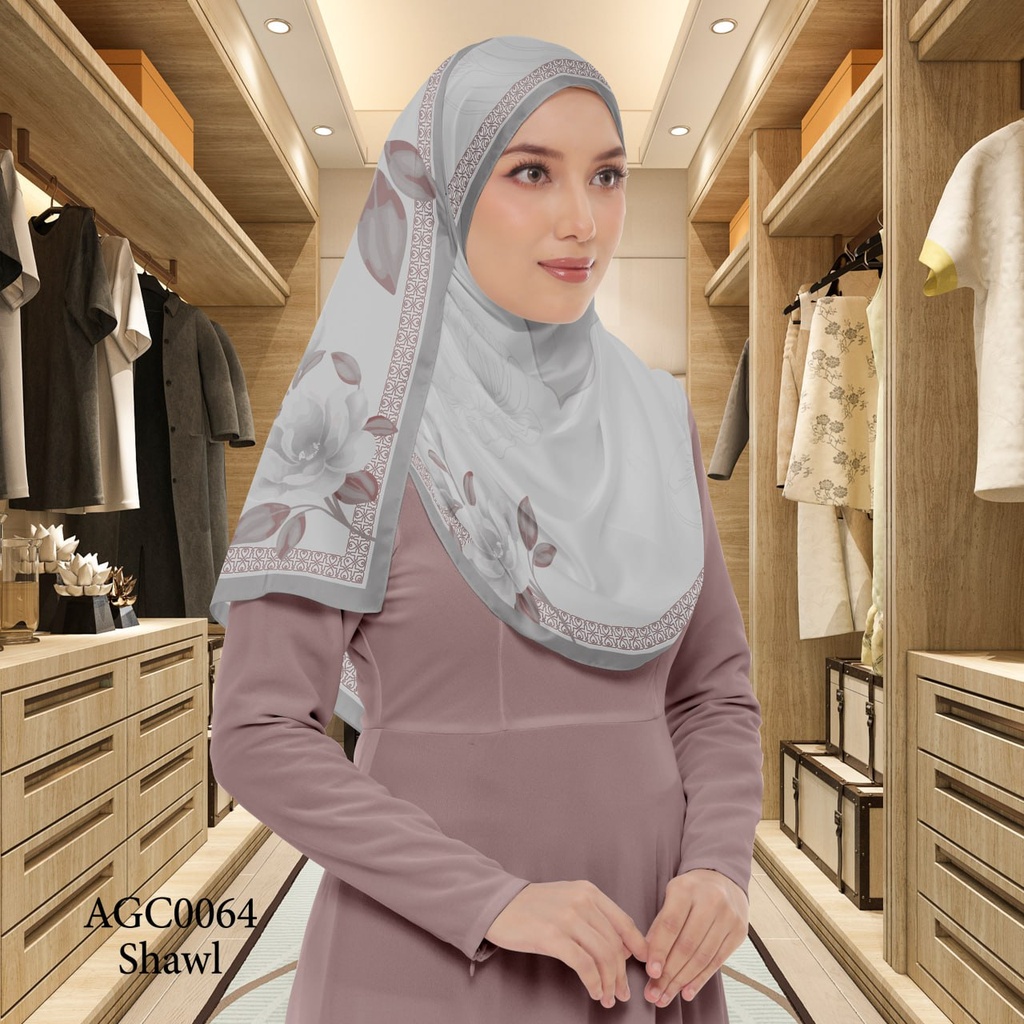 Tudung Shawl in AGC0064 (Standard 1.8m x 0.7m, Cotton Voile Premium, Tak Tambah Nama, Taknak Giftcard)