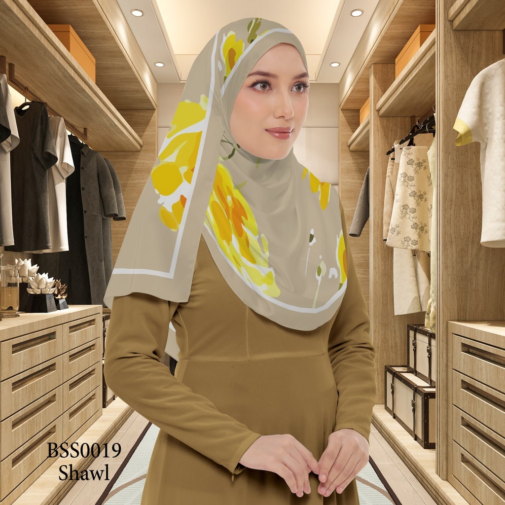 Tudung Shawl in BSS0019 (Standard 1.8m x 0.7m, Cotton Voile Premium, Tak Tambah Nama, Taknak Giftcard)