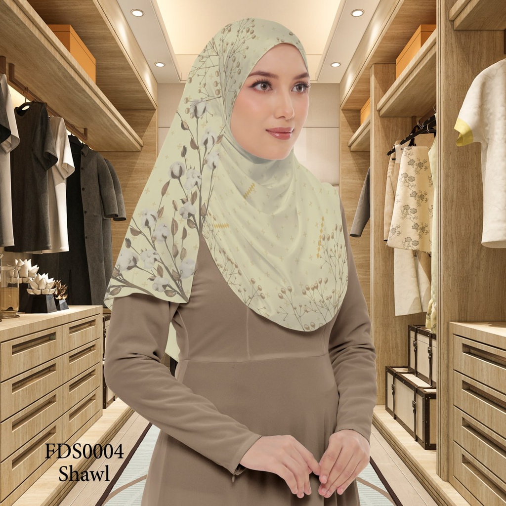 Tudung Shawl in FDS0004 (Standard 1.8m x 0.7m, Cotton Voile Premium, Tak Tambah Nama, Taknak Giftcard)