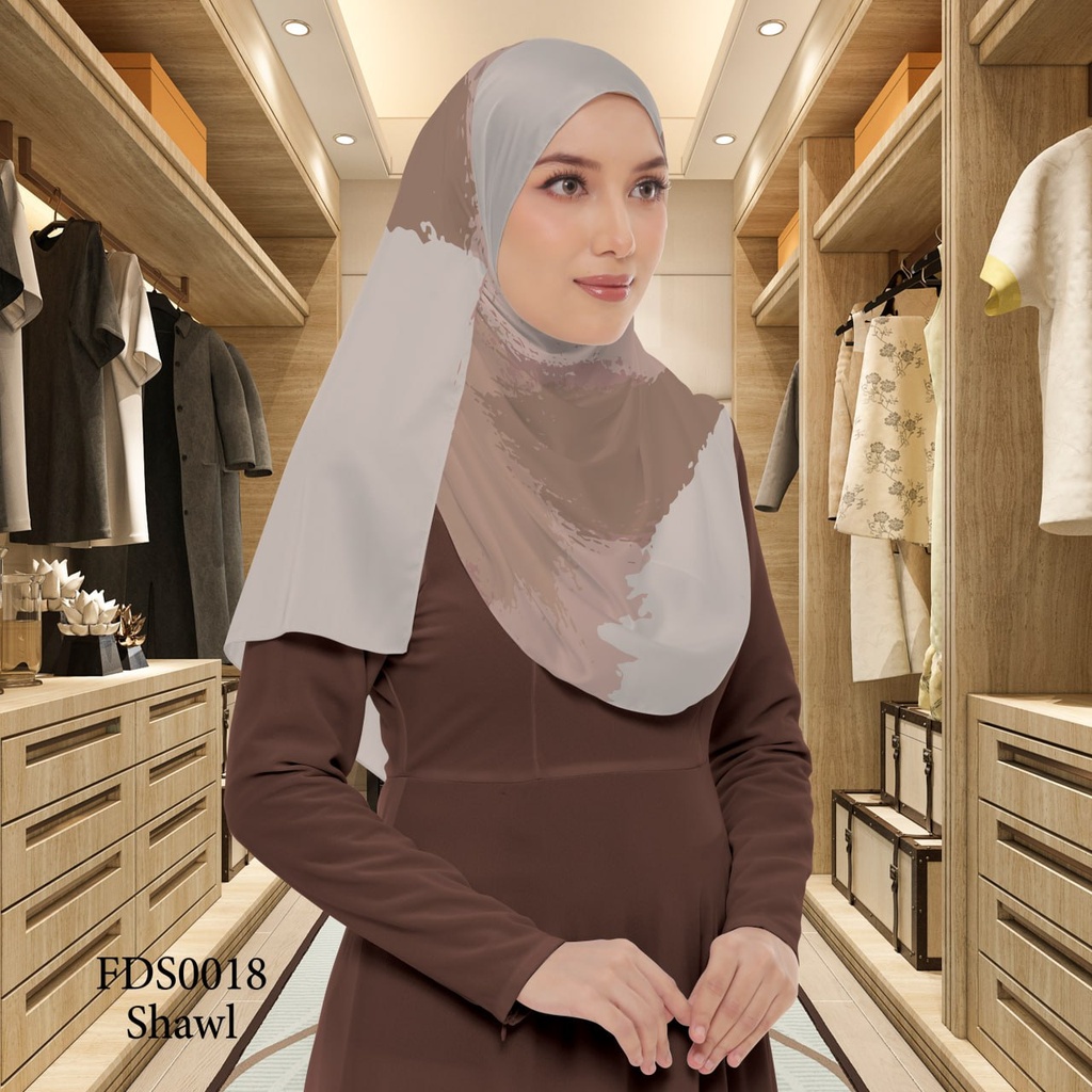 Tudung Shawl in FDS0018 (Standard 1.8m x 0.7m, Cotton Voile Premium, Tak Tambah Nama, Taknak Giftcard)