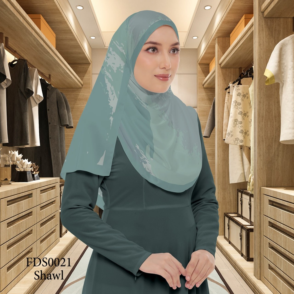 Tudung Shawl in FDS0021 (Standard 1.8m x 0.7m, Cotton Voile Premium, Tak Tambah Nama, Taknak Giftcard)