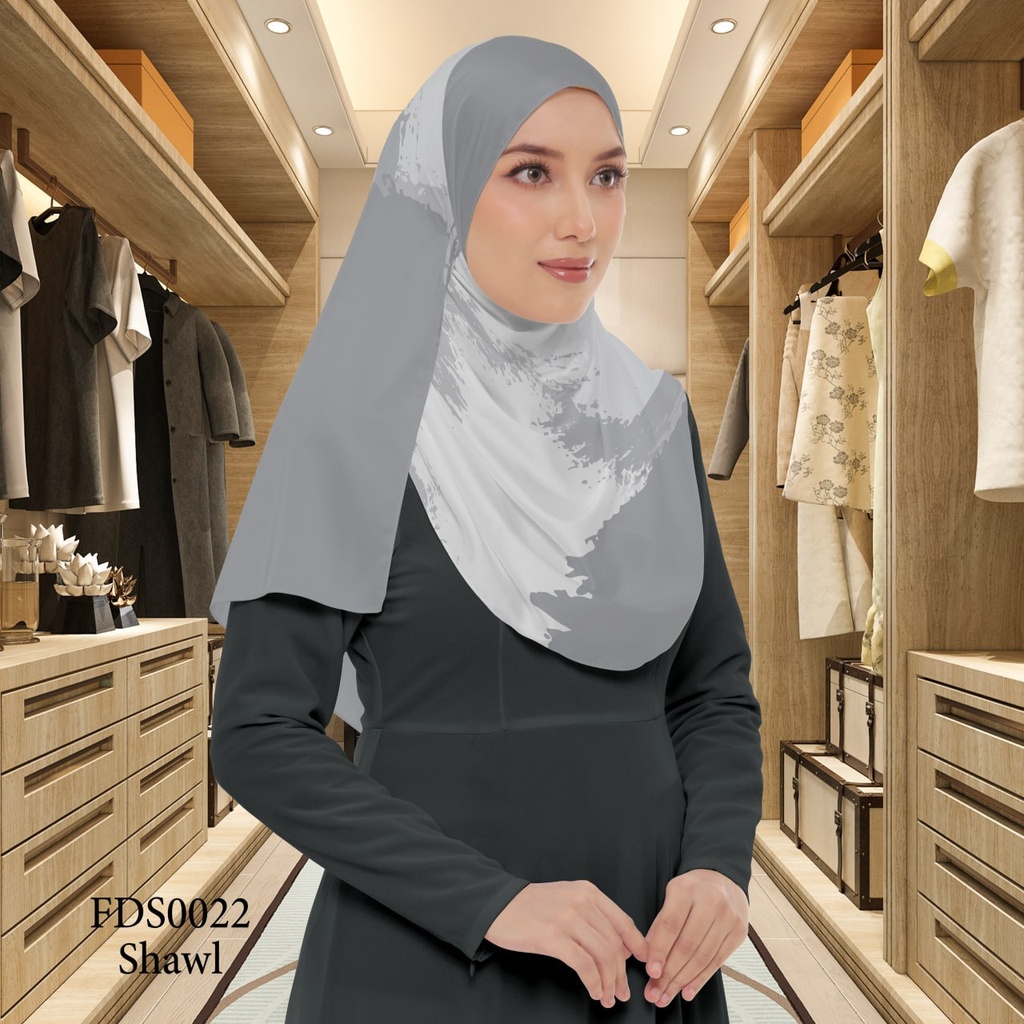 Tudung Shawl in FDS0022 (Standard 1.8m x 0.7m, Cotton Voile Premium, Tak Tambah Nama, Taknak Giftcard)