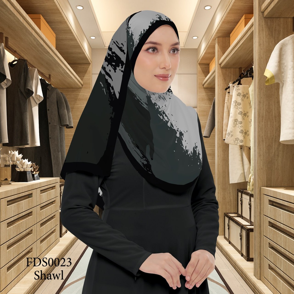 Tudung Shawl in FDS0023 (Standard 1.8m x 0.7m, Cotton Voile Premium, Tak Tambah Nama, Taknak Giftcard)