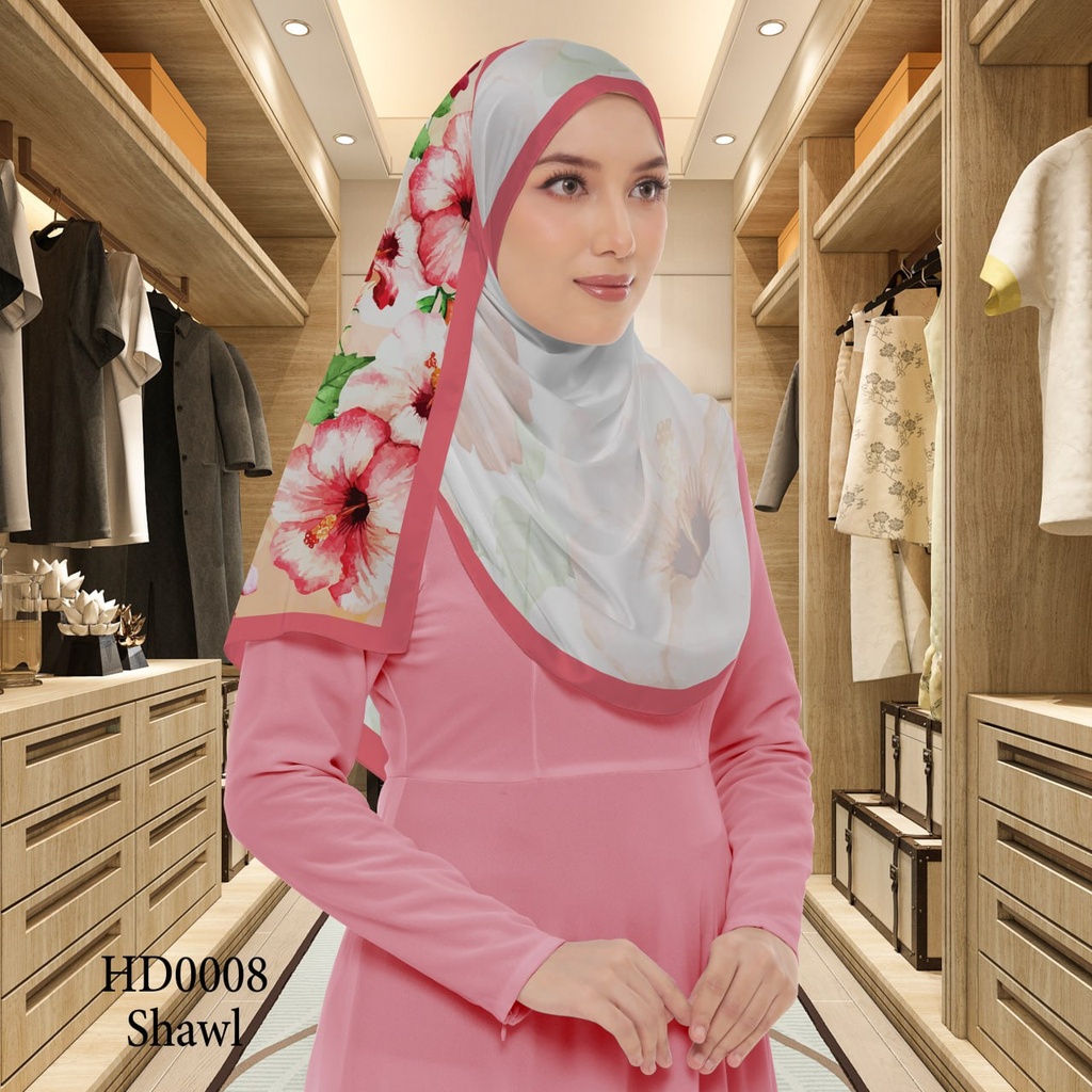 Tudung Shawl in HD0008 (Standard 1.8m x 0.7m, Cotton Voile Premium, Tak Tambah Nama, Taknak Giftcard)