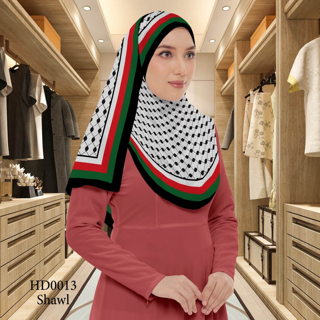 Tudung Shawl in HD0013 (Standard 1.8m x 0.7m, Cotton Voile Premium, Tak Tambah Nama, Taknak Giftcard)