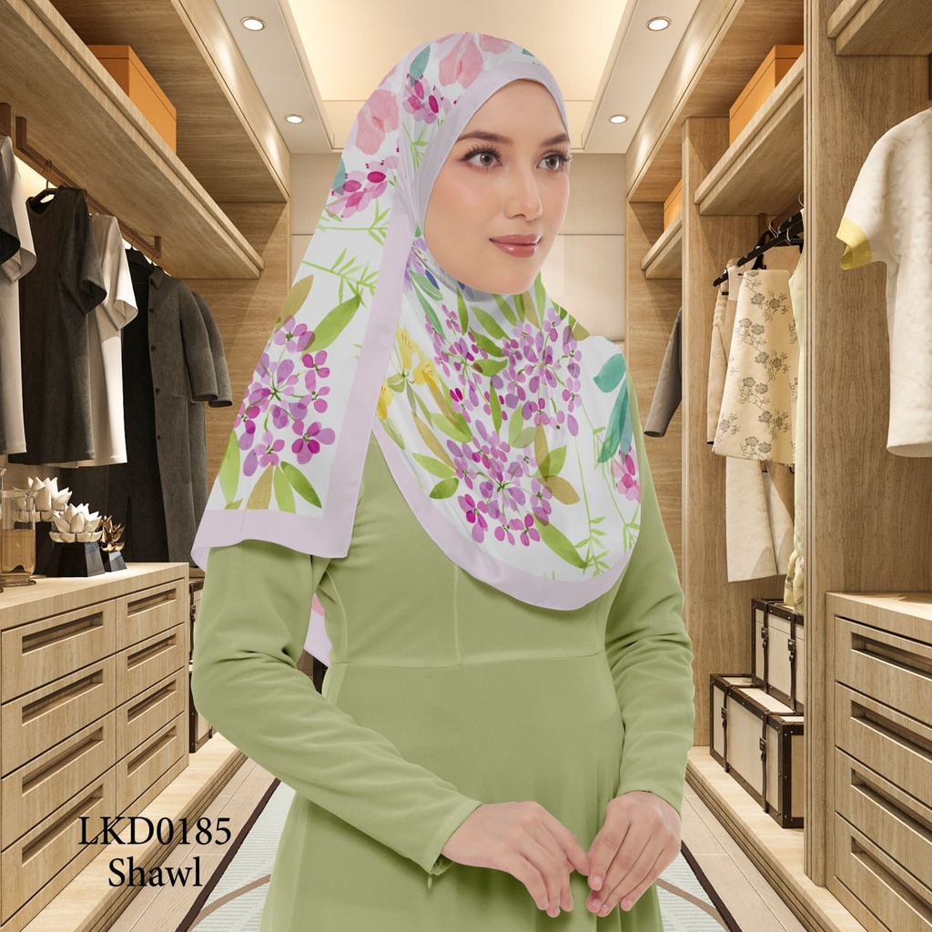 Tudung Shawl in LKD0185 (Standard 1.8m x 0.7m, Cotton Voile Premium, Tak Tambah Nama, Taknak Giftcard)
