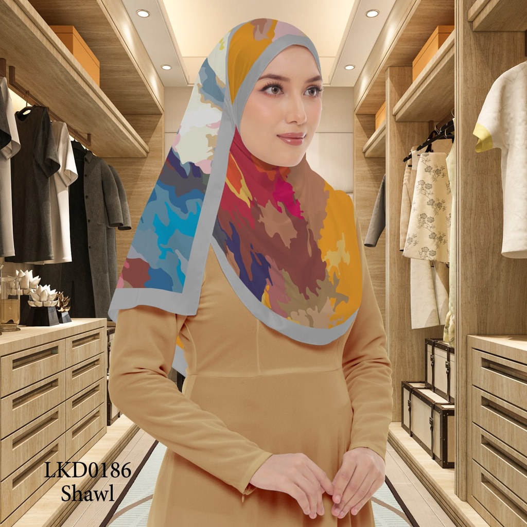 Tudung Shawl in LKD0186 (Standard 1.8m x 0.7m, Cotton Voile Premium, Tak Tambah Nama, Taknak Giftcard)