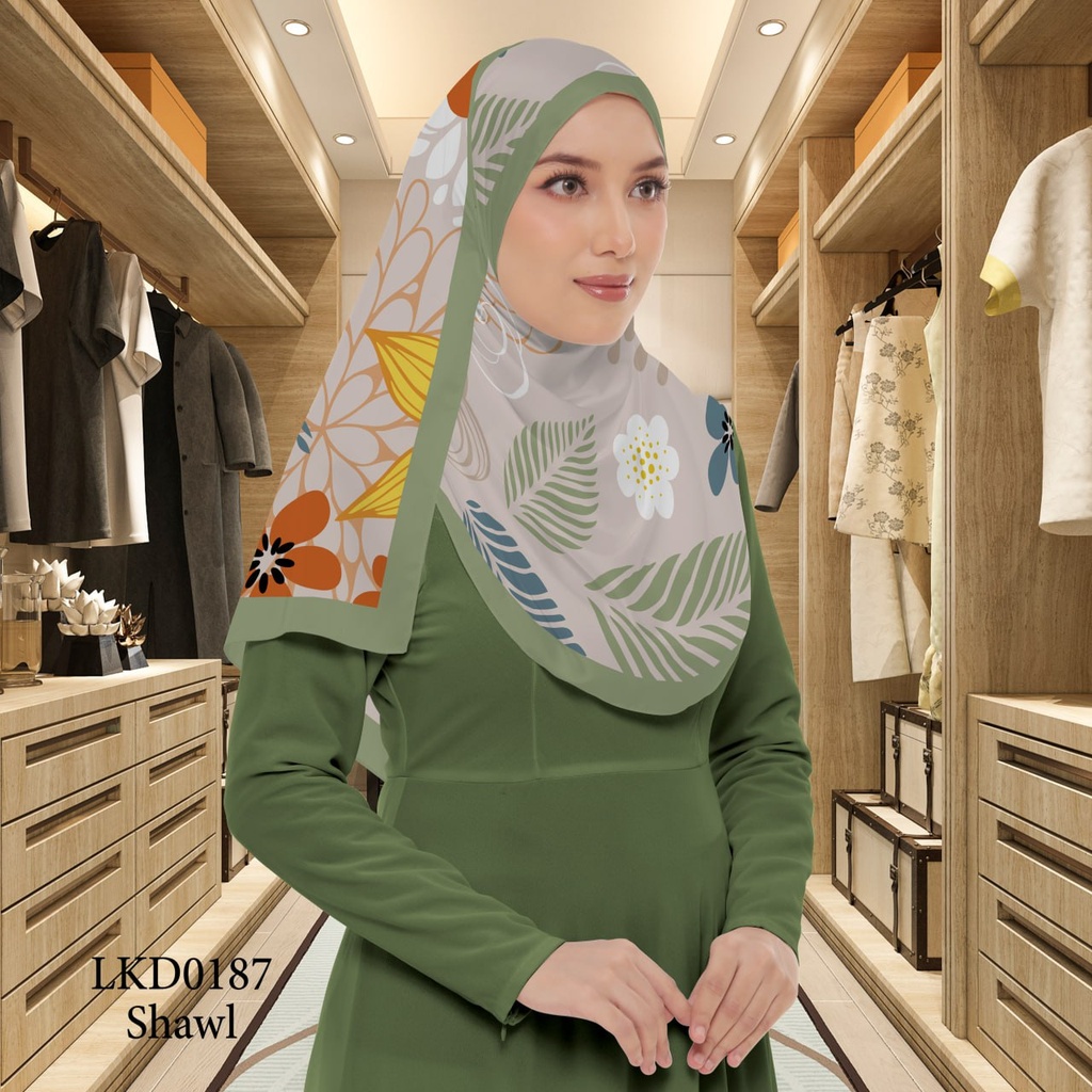 Tudung Shawl in LKD0187 (Standard 1.8m x 0.7m, Cotton Voile Premium, Tak Tambah Nama, Taknak Giftcard)