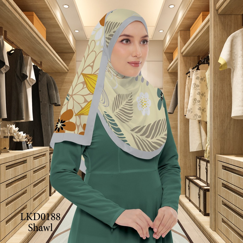 Tudung Shawl in LKD0188 (Standard 1.8m x 0.7m, Cotton Voile Premium, Tak Tambah Nama, Taknak Giftcard)
