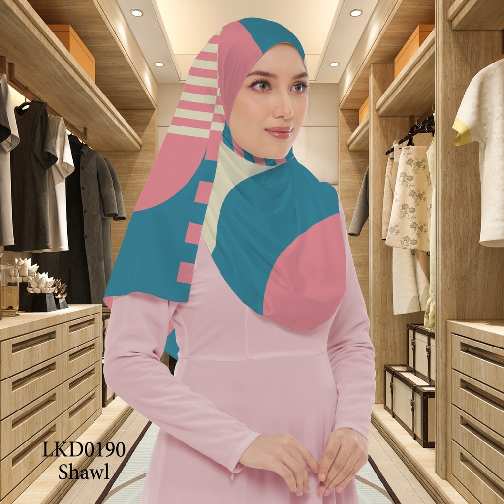 Tudung Shawl in LKD0190 (Standard 1.8m x 0.7m, Cotton Voile Premium, Tak Tambah Nama, Taknak Giftcard)