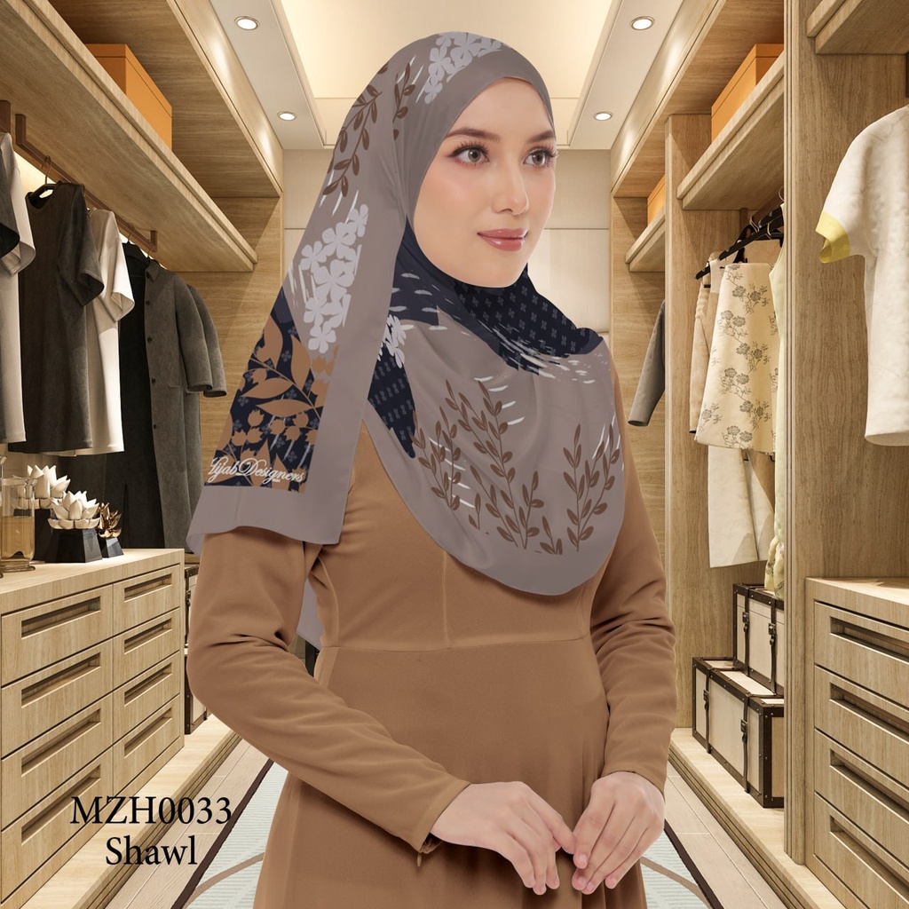 Tudung Shawl in MZH0033 (Standard 1.8m x 0.7m, Cotton Voile Premium, Tak Tambah Nama, Taknak Giftcard)