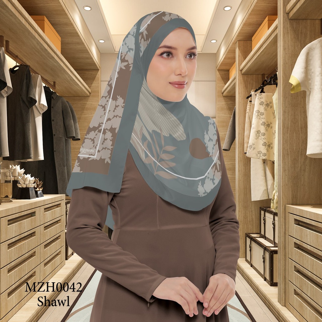 Tudung Shawl in MZH0042 (Standard 1.8m x 0.7m, Cotton Voile Premium, Tak Tambah Nama, Taknak Giftcard)