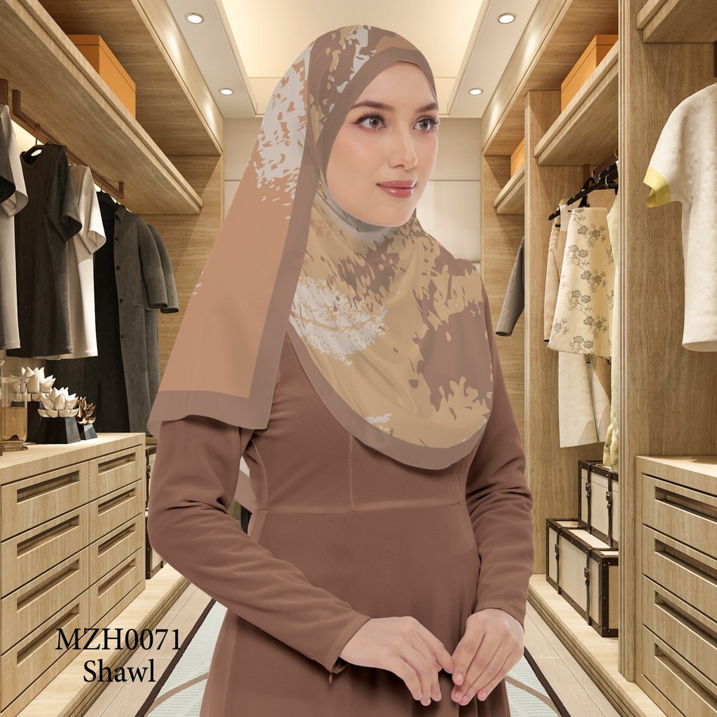Tudung Shawl in MZH0071 (Standard 1.8m x 0.7m, Cotton Voile Premium, Tak Tambah Nama, Taknak Giftcard)