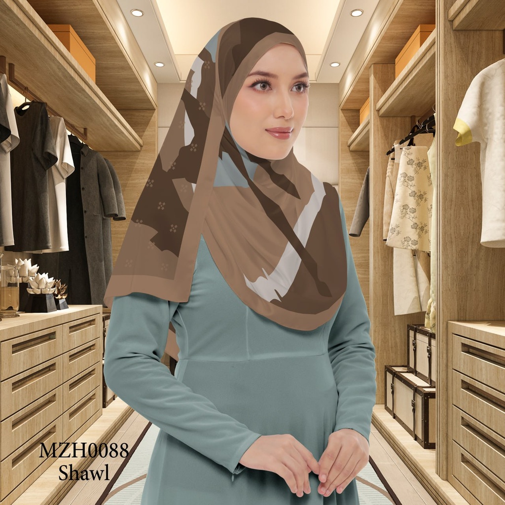 Tudung Shawl in MZH0088 (Standard 1.8m x 0.7m, Cotton Voile Premium, Tak Tambah Nama, Taknak Giftcard)