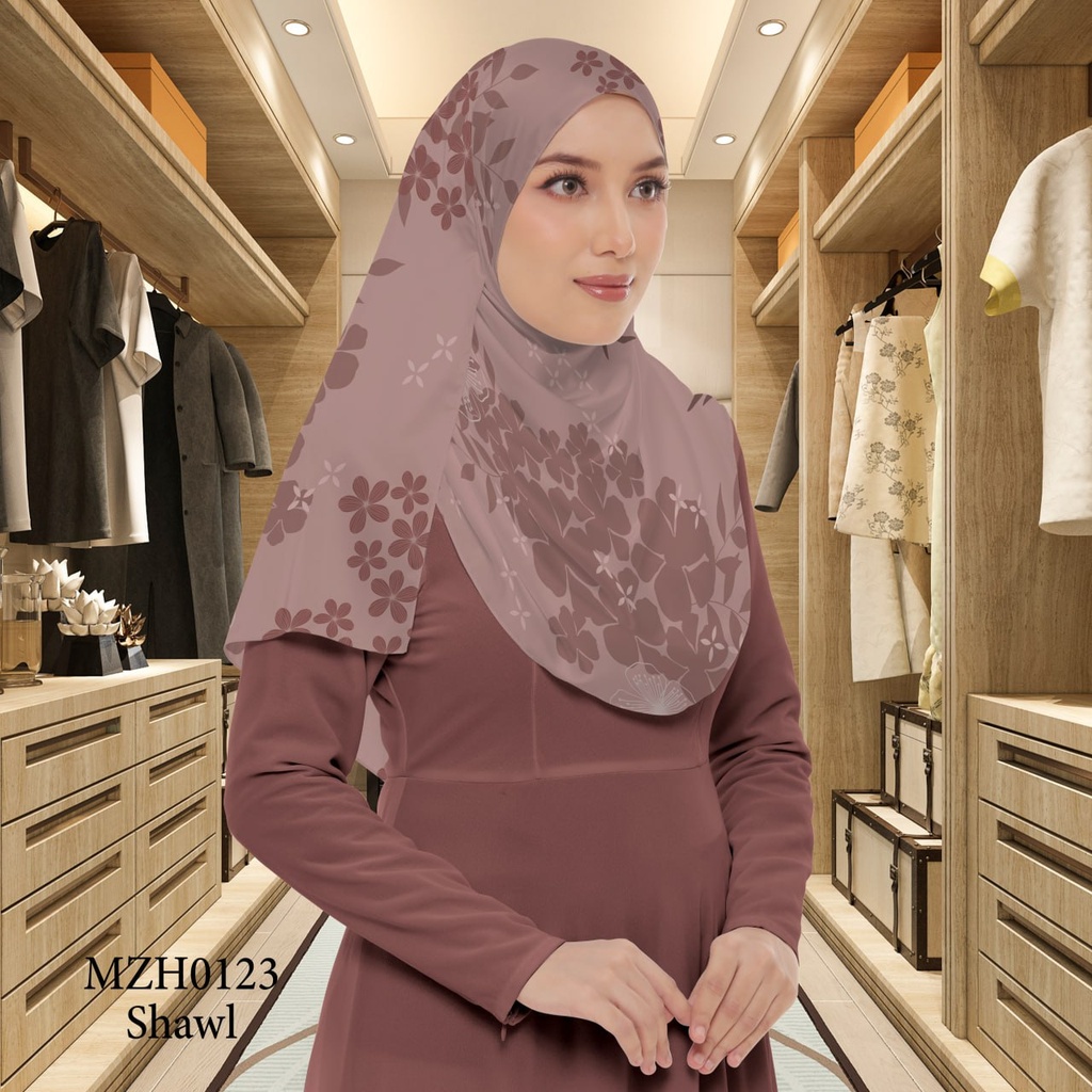 Tudung Shawl in MZH0123 (Standard 1.8m x 0.7m, Cotton Voile Premium, Tak Tambah Nama, Taknak Giftcard)