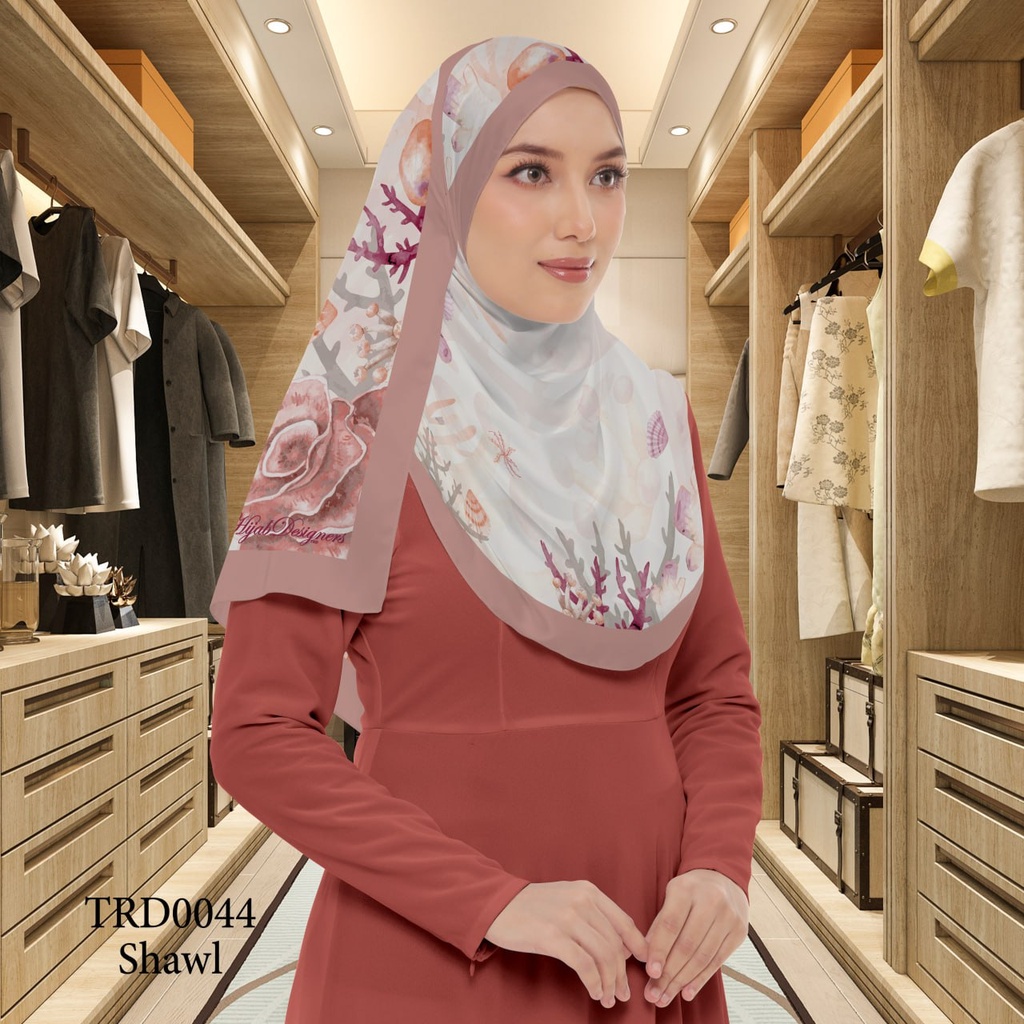 Tudung Shawl in TRD0044 (Standard 1.8m x 0.7m, Cotton Voile Premium, Tak Tambah Nama, Taknak Giftcard)